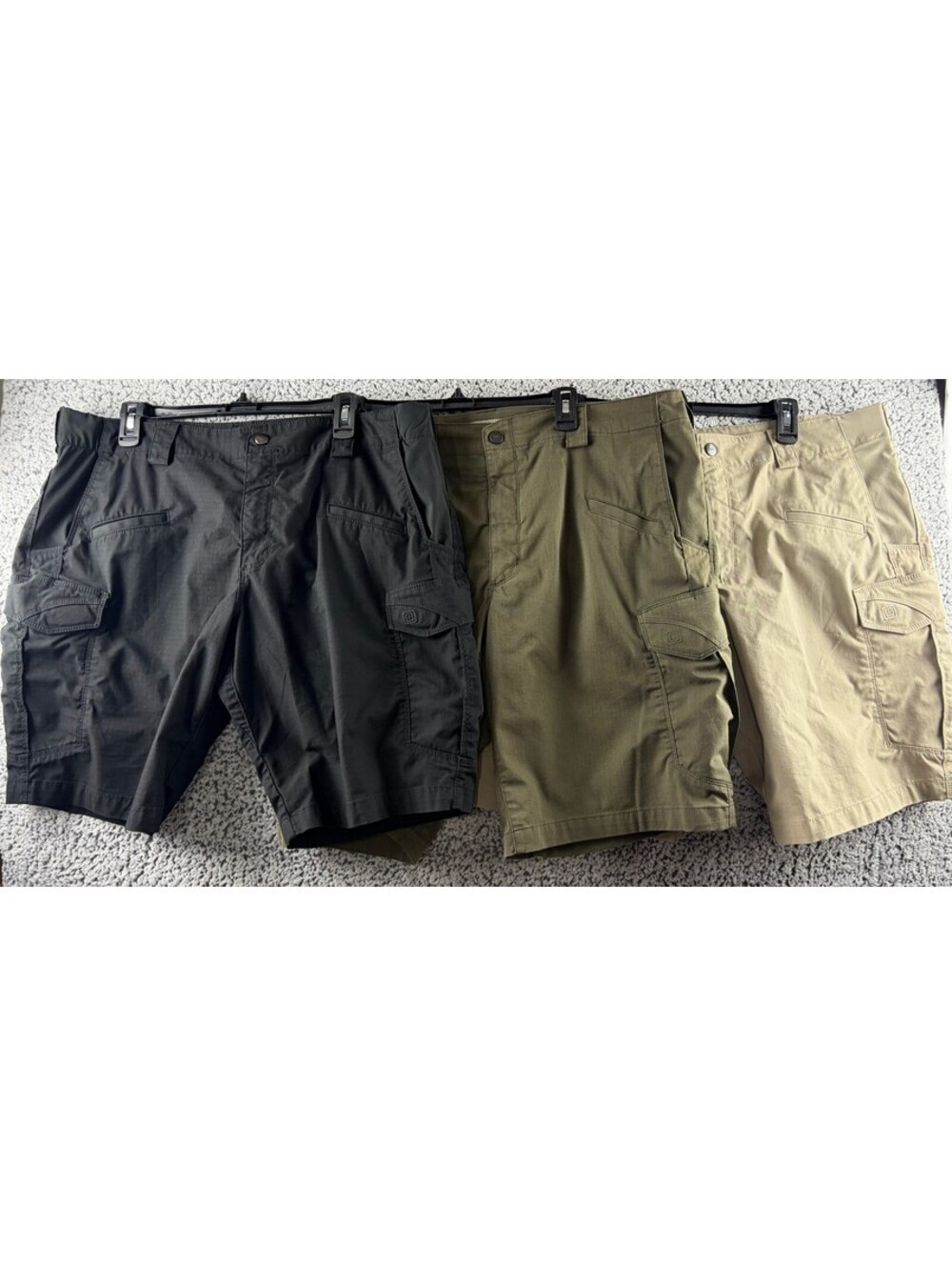 5.11 Tactical Cargo Shorts Lot of 3 Men's Size 38 Black Green Khaki